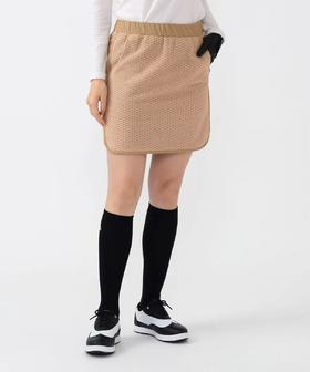 BEAMS 高尔夫 女士  秋冬季新款拼接凹凸菱格格抓绒 松紧腰短裙运动裙