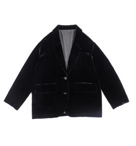 Max开襟真丝丝绒中长西装