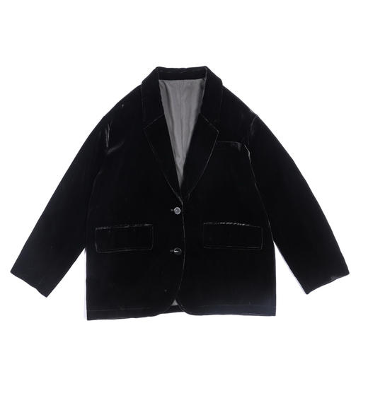 Max开襟真丝丝绒中长西装 商品图0