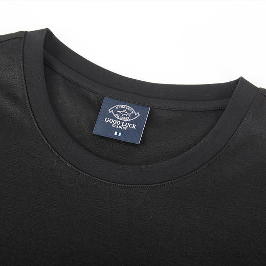 【莱赛尔】德鲨男装短袖圆领T恤夏新款黑色休闲上衣打底衫 商品图3