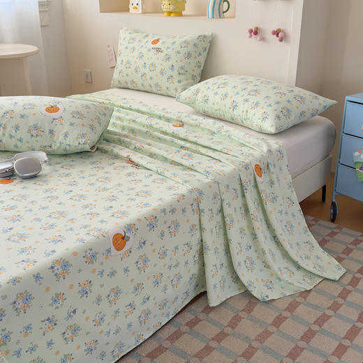 【品牌直发】加倍生活 全新升级原棉老粗布细纱工艺床单凉席三件套-花笺系列 7色可选yc0318020 商品图3