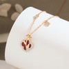 【幸运玫瑰】纯银四叶草玫瑰花红玛瑙项链【JHY-N001085M】 商品缩略图1
