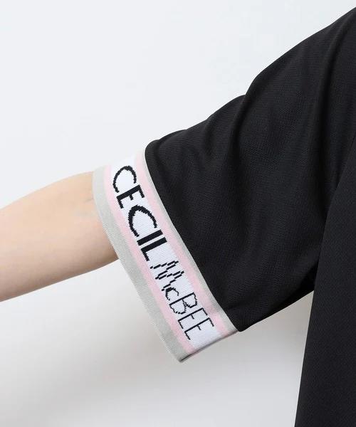 CECIL McBEE 女士高尔夫 袖口提花POLO领短袖 宽松落肩五分袖 商品图9