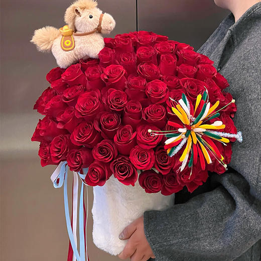 情人节烟花玫瑰鲜花花束同城配送女友闺蜜礼物北京 商品图4