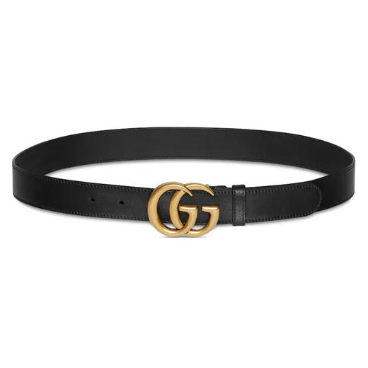 【一】GUCCI 古驰 双G带扣皮革男士腰带 黑色 414516 AP00T 1000 商品图0