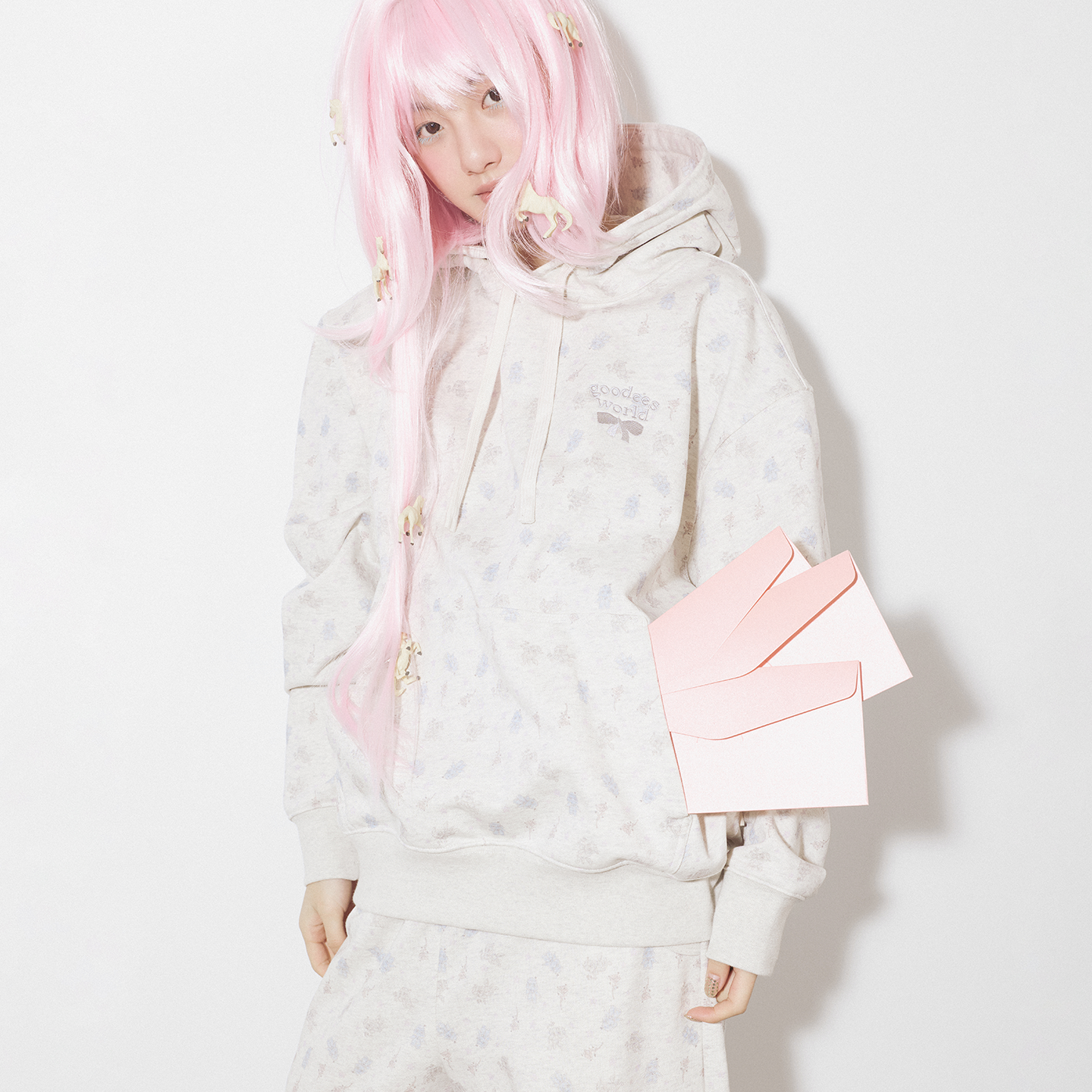 GOODBAI GOODEES新款个性满印连帽套头卫衣