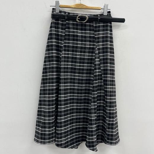 （无腰带）NC呢料格子长半裙51010（黑）冬季254011650321 商品图1