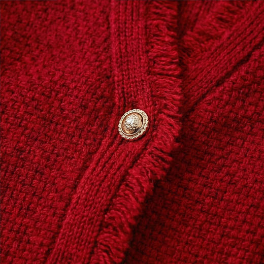 【咕咕同款】PALUOPO/PL女开衫ET2F8297R/约重495g 红色帕罗 商品图8