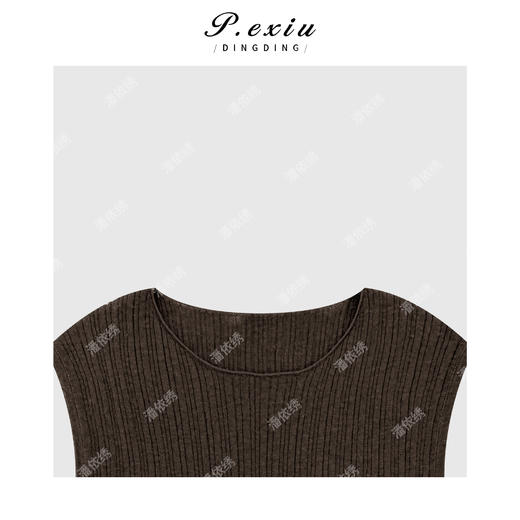 A007潘依绣丁丁宠粉显瘦修身竖条纹软糯亲肤无袖圆领背心Q46958 商品图2