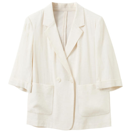 【亚麻】三彩2026春季新款休闲西装外套七分袖小西服宽松气质S 商品图4