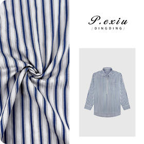 04-2潘依绣丁丁宠粉100%棉设计感拉链半开领竖条纹长袖衬衫WH00390