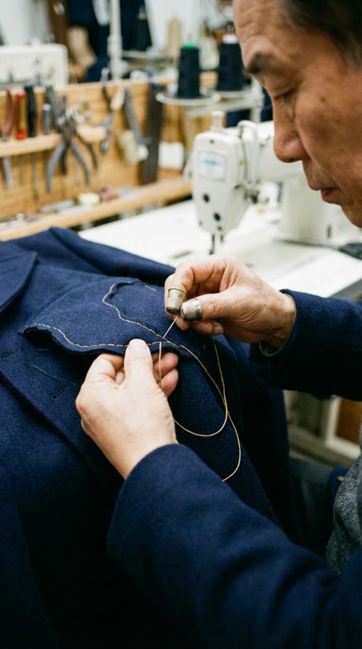 HN 双排扣异形搭片双面手工长款腰带大衣（附腰带） 商品图4