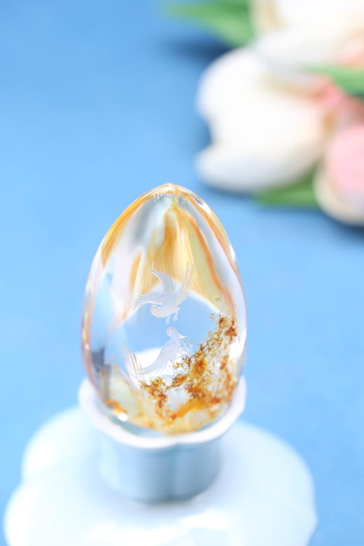 迷罗元和堂 白水晶黄胶花精雕喜鹊摆件 喜上眉梢高约7.9cm【器悟雅玩】 商品图4