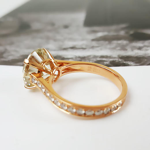 【天然正品】AU750玫瑰金经典简约四爪款5.02克拉钻石戒指14号（皆取最大值）260126JJ56 商品图9