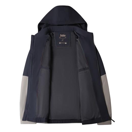 【DSF】大依优型大码男装春秋休闲夹克可拆卸连帽商务运动拼色长袖外套 商品图1