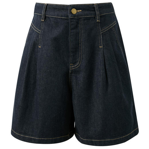 三彩2026春季新款休闲牛仔裤高腰宽松阔腿裤五分裤中裤复古S 商品图4