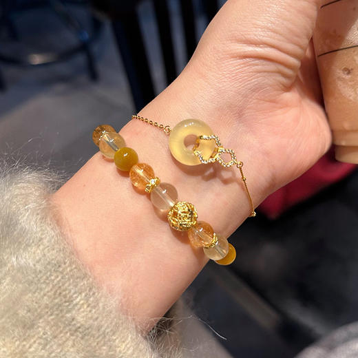 【精工打磨❗️能量加持】天然黄水晶手串女金发晶黄虎石手链轻奢高级感新中式塔晶闺蜜手饰 商品图0