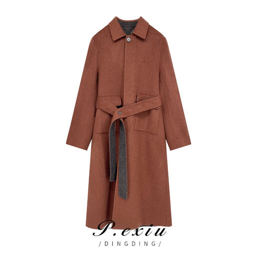 A008潘依绣丁丁宠粉冬季韩版新款高级定制双面羊毛大衣外套 K8210 商品图0