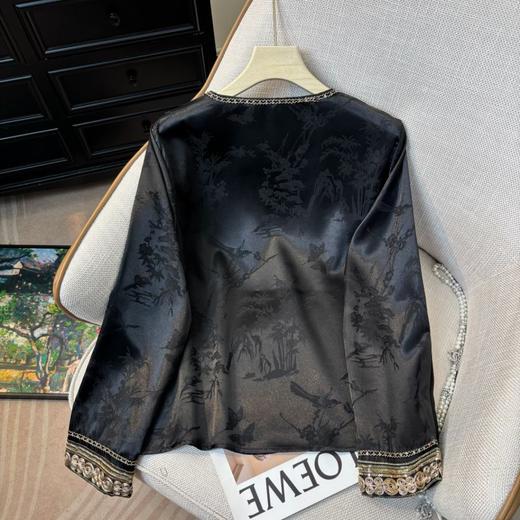 【新中式国风上衣】提花高级感气质新款上衣 春季洋气百搭减龄长袖打底衫 商品图2