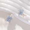 三彩2026新款蓝色花朵渐变仿水晶耳钉合成锆石养耳出游通勤耳饰 商品缩略图1
