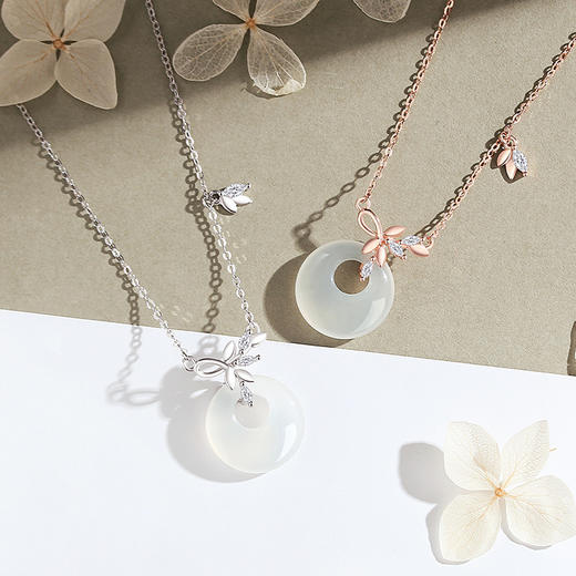 【岁岁平安】纯银穗岁平安扣玉髓麦穗项链【JHY-N002212B】 商品图1