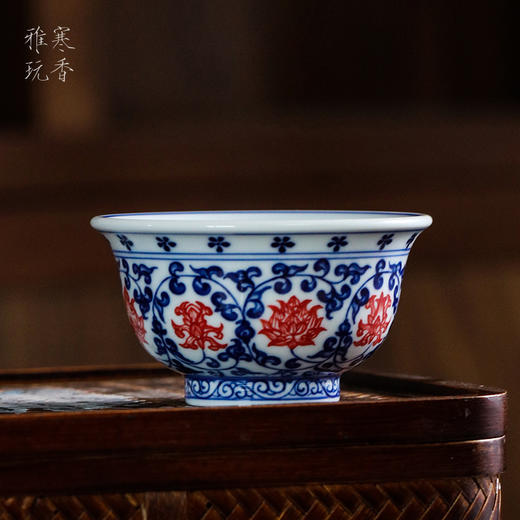 问鼎寒香雅玩青花釉下红压手杯（大） 商品图0