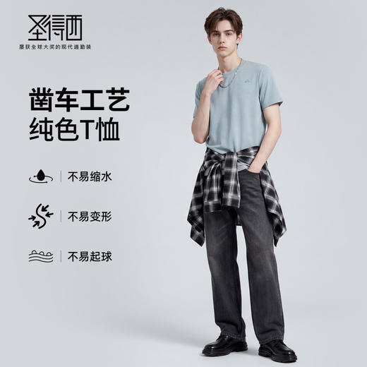 【固色&抗起球&含桑蚕丝】圣得西26年夏季男t恤高端品牌潮牌短袖 商品图3