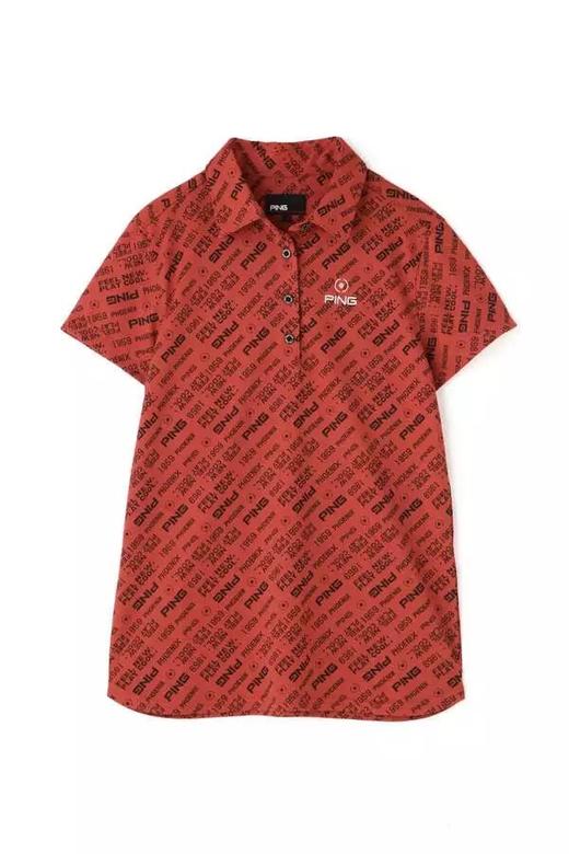 日本PING 女士高尔夫 字母logo短袖polo衫 防晒速干 商品图11
