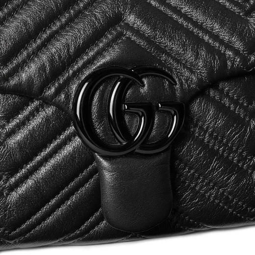 GUCCI 古驰 女士GG Marmont系列小号单肩背包 黑色 855371 AAFS1 1000 商品图4