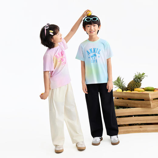 男女童圆领短袖针织衫夏季新款安奈儿童装EM621599 商品图3