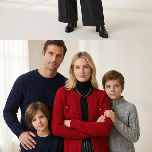 【咕咕同款】PALUOPO/PL 100%山羊绒圆领女开衫E21852-B/约重345g 红色帕罗 商品图11