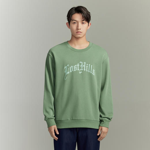 GXG男装秋季时尚字母印花男士休闲宽松圆领长袖卫衣K&C 商品图2