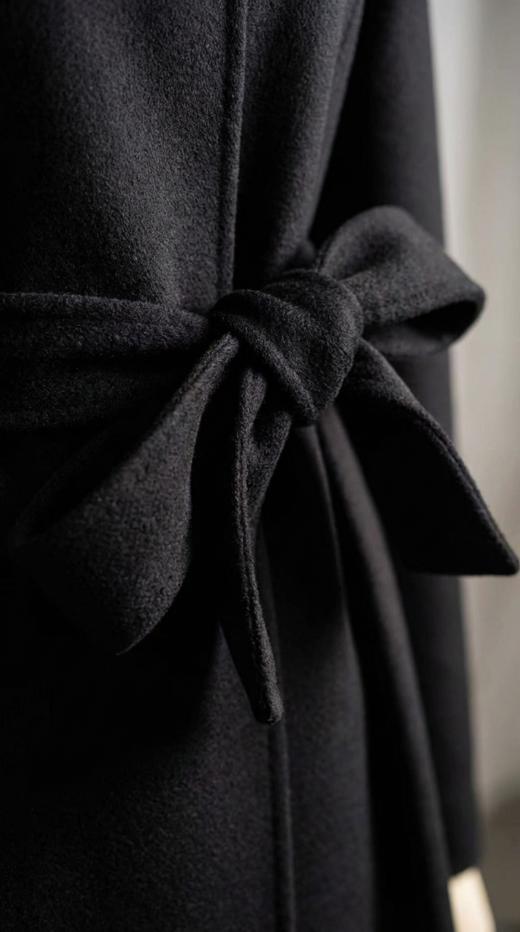 高断腰收折收腰女人味超长款双面手工腰带大衣 商品图2