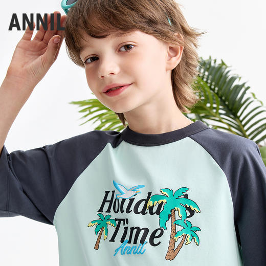 男童圆领短袖针织衫夏季新款安奈儿童装EB621598 商品图2