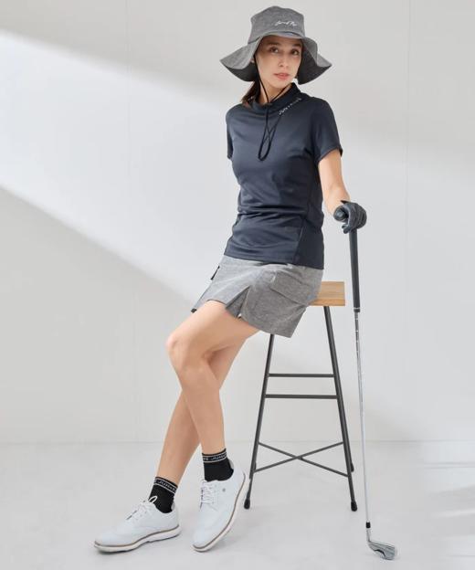 Jun & Rope 高尔夫女士 下摆褶皱双侧口袋速干修身短裙亚麻混纺(有打底裤) 商品图5