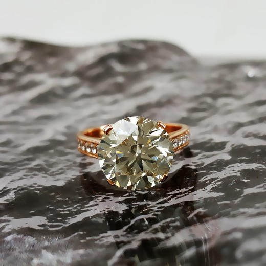 【天然正品】AU750玫瑰金经典简约四爪款5.02克拉钻石戒指14号（皆取最大值）260126JJ56 商品图6