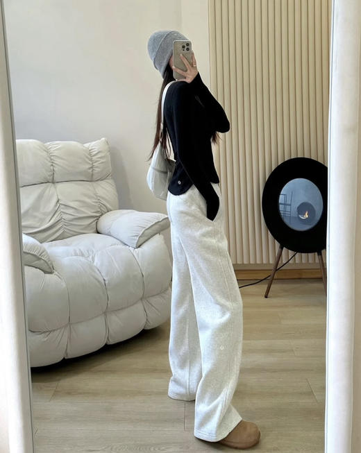 越南产Lu家Scuba系列女士加绒直筒阔腿裤020302 商品图14