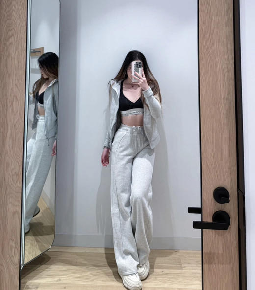 越南产Lu家Scuba系列女士加绒直筒阔腿裤020302 商品图12