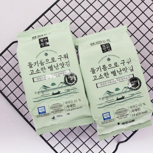 11.4g（3.8g*3包） 韩国济州好滋味烤海苔 三联包 海苔片 即食海苔片 商品图4