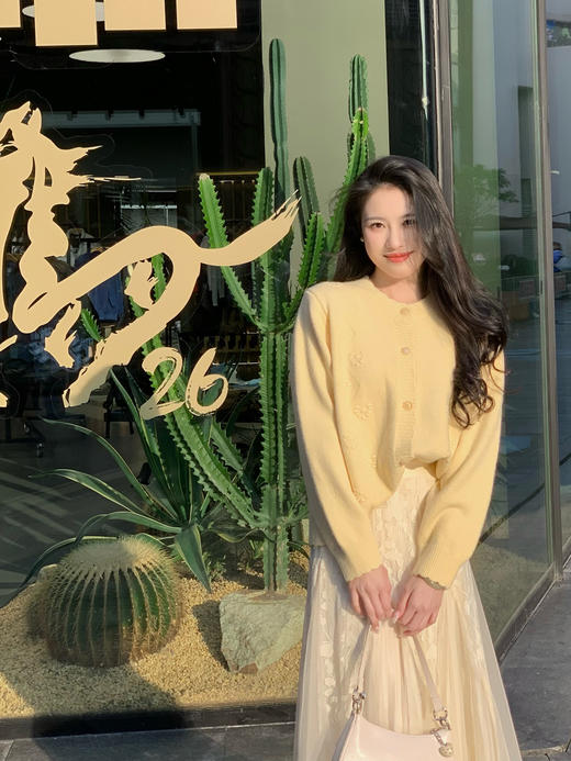 【百图lulu定制】【烟花针织开衫】琥珀纽扣 烟花纹理 绒感 针织开衫 商品图11