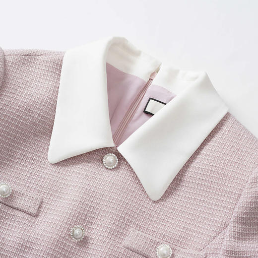 法小曼*子珍清冷富家千金穿搭小香风娃娃领连衣裙女通勤气质A字裙优雅 商品图4