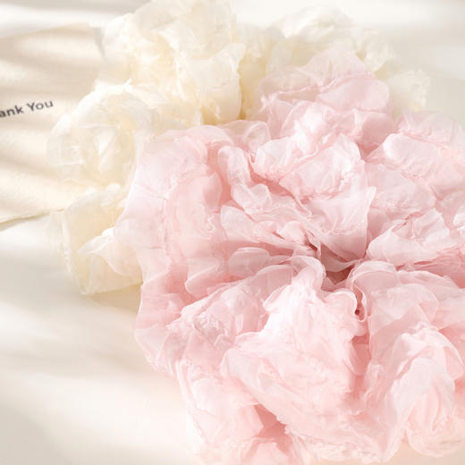 三彩2026新款法式蓬松网纱发圈泡芙氛围感浪漫甜柔通勤约会轻盈女 商品图1