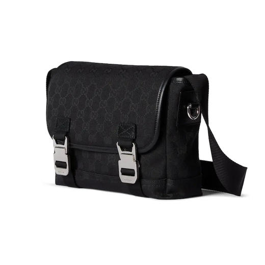 GUCCI 古驰 男士GG帆布小号斜挎单肩包 黑色 854745 FAE8V 1000 商品图1