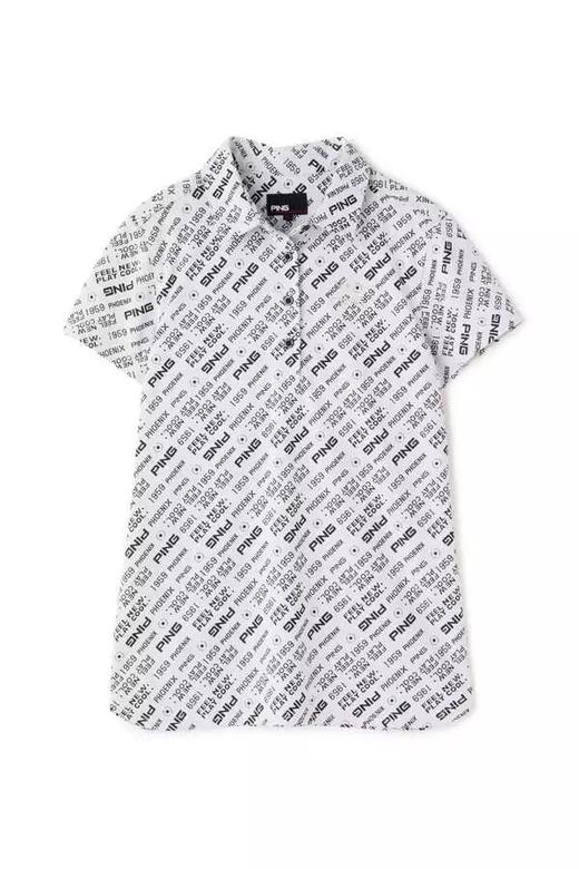 日本PING 女士高尔夫 字母logo短袖polo衫 防晒速干 商品图6