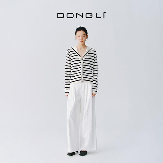 东黎 • 复苏的呼吸 云出海曙 山羊绒女士海军领开衫 6149 商品图3