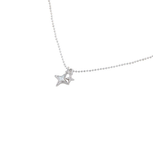 三彩2026新款韩系休闲风贝壳星芒吊坠项链珠链极简通勤小众锁骨链 商品图3