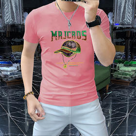 夏季新款丝光棉男士短袖t恤圆领衫舒适透气男装半袖套头重工刺绣   JYYP-6336#