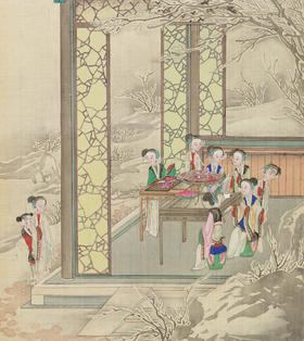 丹青入梦画展—《红楼梦赋图册》芦雪亭赏雪赋