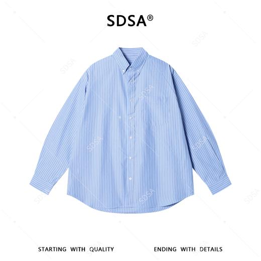 SDSA男装2026新款高贵轻奢韩版时尚撞色竖纹长袖衬衫百搭宽松衬衣 商品图0