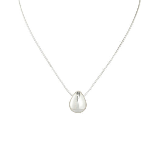 三彩2026新款镀银极简风水滴项链女ins冷淡时尚气质饰品通勤 商品图4